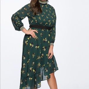 Eloquii asymmetrical dress with Rib trim